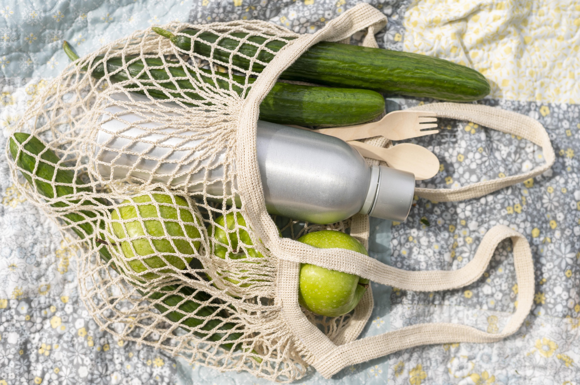 top-view-groceries-reusable-bag